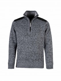 STØRVIK Liam Fijn Gebreide Pullover Teddy Voering Heren - Grijs Melange