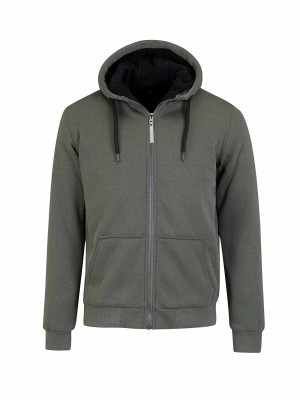 STØRVIK Sweatvest Heren Teddy Voering Olijfgroen - S-6XL - KENNY