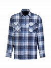 STØRVIK Flanellen Blouse Geruwd Katoen Heren Blauw/Donkerblauw - DAWSON 4.1