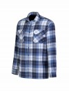STØRVIK Flanellen Blouse Geruwd Katoen Heren Blauw/Donkerblauw - DAWSON 4.1