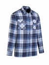 STØRVIK Flanellen Blouse Geruwd Katoen Heren Blauw/Donkerblauw - DAWSON 4.1