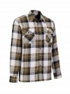 STØRVIK Flanellen Blouse Geruwd Katoen Heren Olijfgroen/Beige - DAWSON 4.2