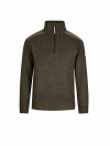 STØRVIK Liam Fijn Gebreide Pullover Teddy Voering Heren - Olijfgroen Melange