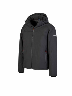STØRVIK Softshell Winterjas Winddicht Gevoerd Heren Zwart - Bengt