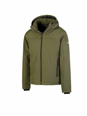STØRVIK Softshell Winterjas Winddicht Gevoerd Heren Olijfgroen - Bengt
