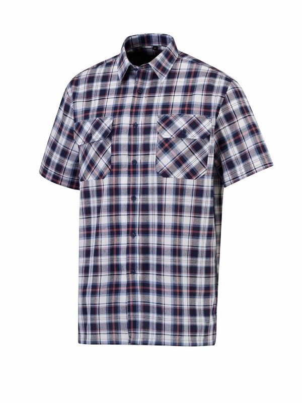 STØRVIK Farsund Katoenen Werkhemd Heren - Houthakkersblouse - Blauw - Rood - Wit - 0520-6.3