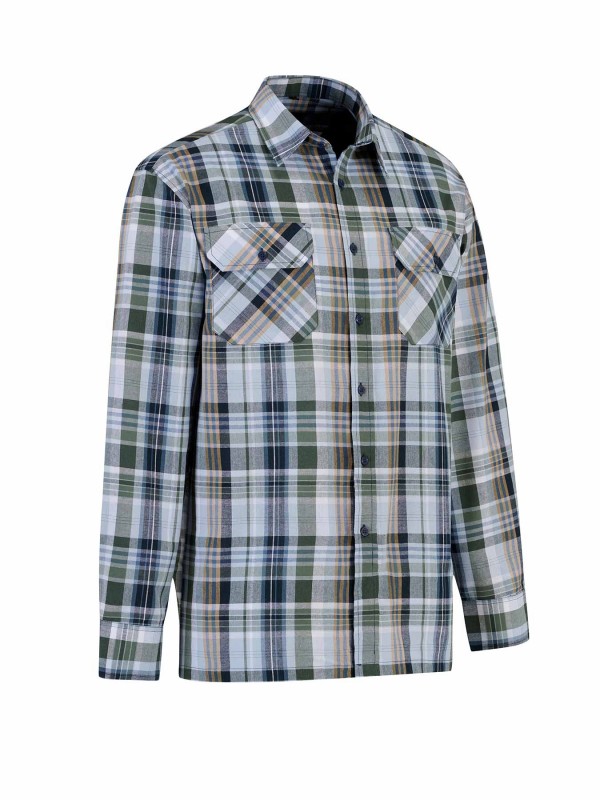 STØRVIK Egersund Katoenen Werkhemd Heren - Houthakkersblouse - Olijfgroen - Zwart - Bruin - 052-6.1