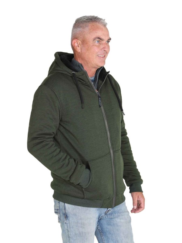 STØRVIK Sweatvest Heren Teddy Voering Olijfgroen - S-6XL - KARST