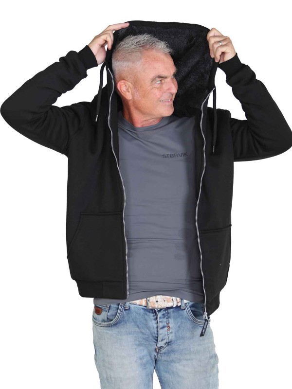 STØRVIK Sweatvest Heren Teddy Voering Zwart - S-6XL - KARST
