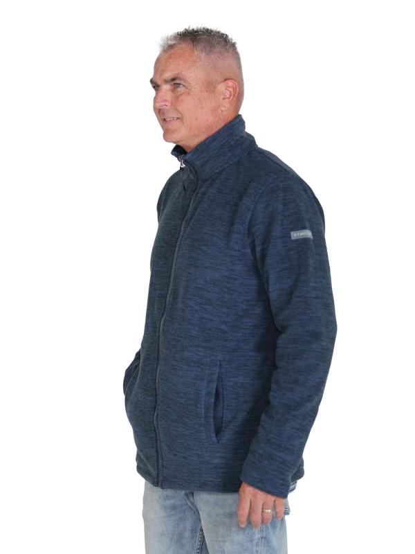 Fleece vest blauw melange kopen Storvik