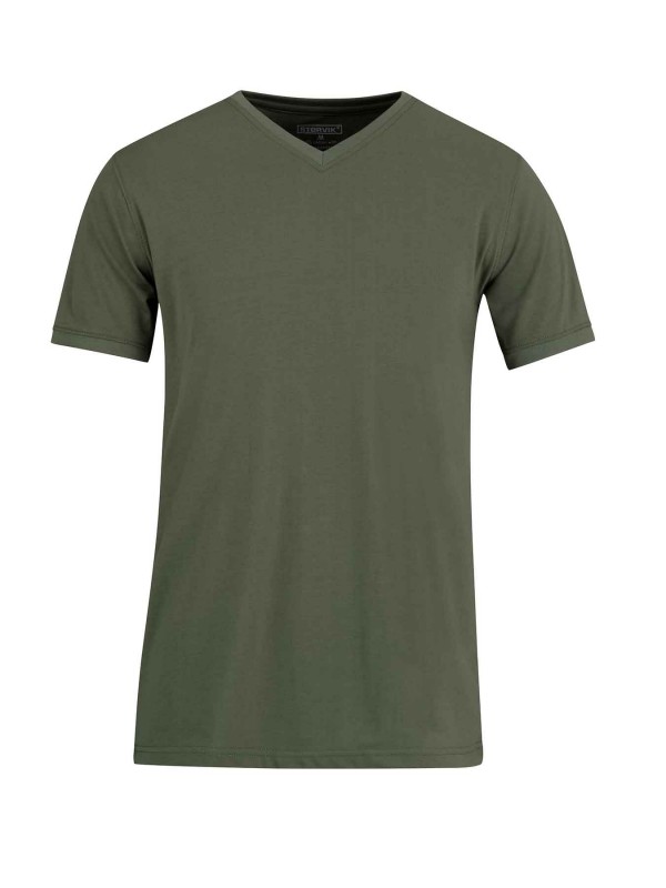 Bart V-Hals T-Shirt 2-Pack Heren - Katoen - Olijfgroen