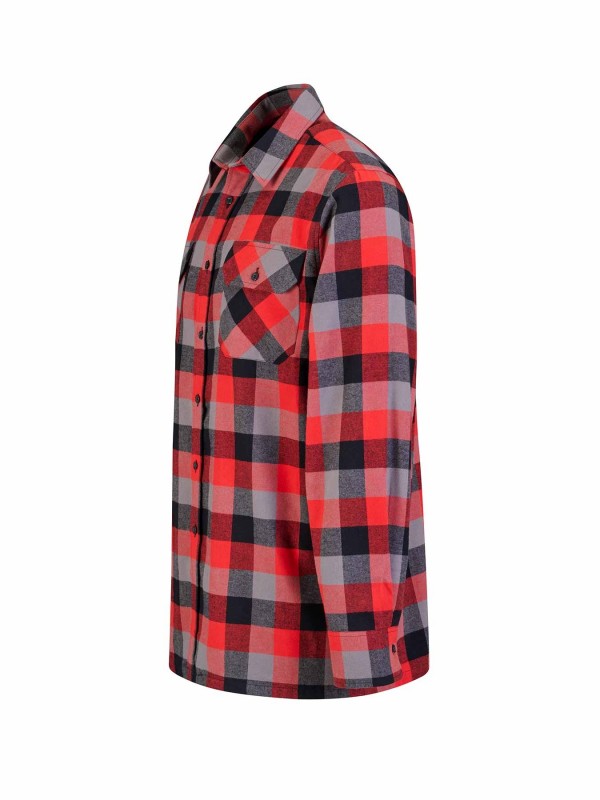 STØRVIK Flanellen Blouse Geruwd Katoen Heren Rood/Zwart - DAWSON 4.3