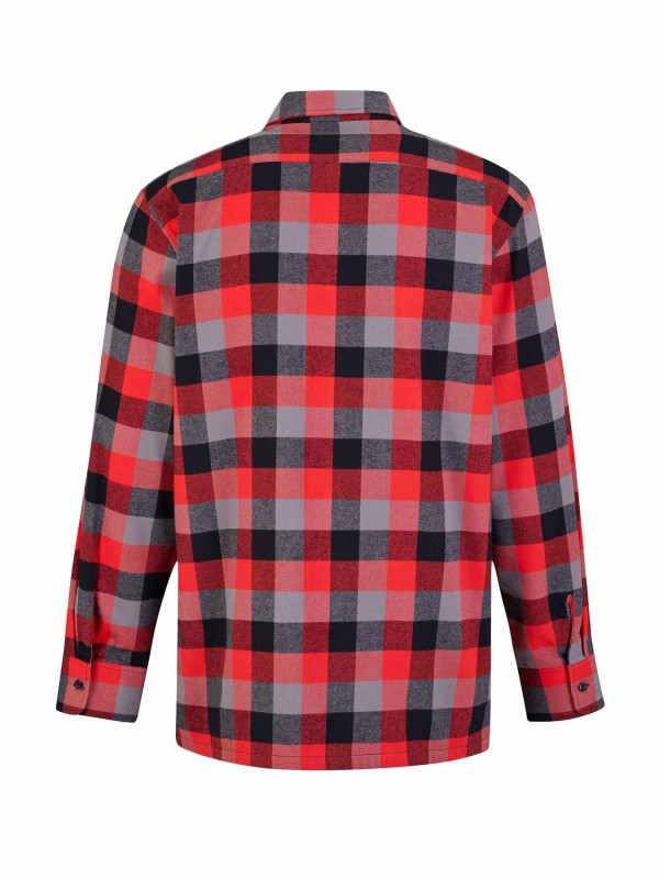 STØRVIK Flanellen Blouse Geruwd Katoen Heren Rood/Zwart - DAWSON 4.3