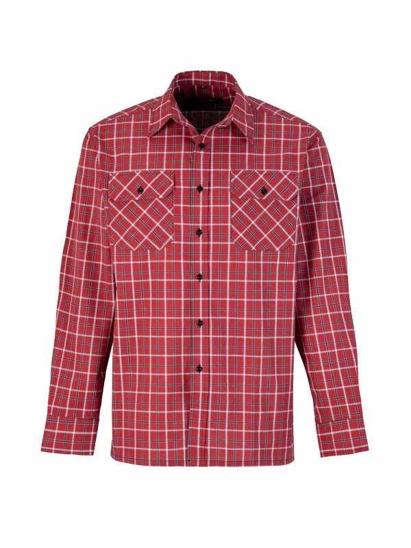 STØRVIK Egersund Katoenen Werkhemd Heren - Houthakkersblouse - Rood Blok 052-4.3 RED