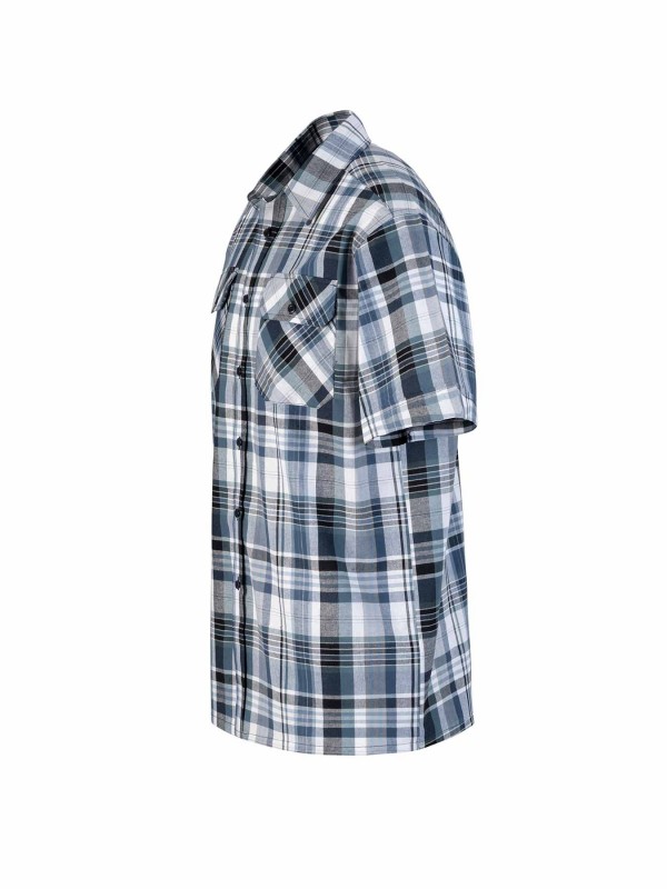 STØRVIK Farsund Katoenen Werkhemd Heren - Houthakkersblouse - Donkerblauw Ruit 0520-4.2 NAVY