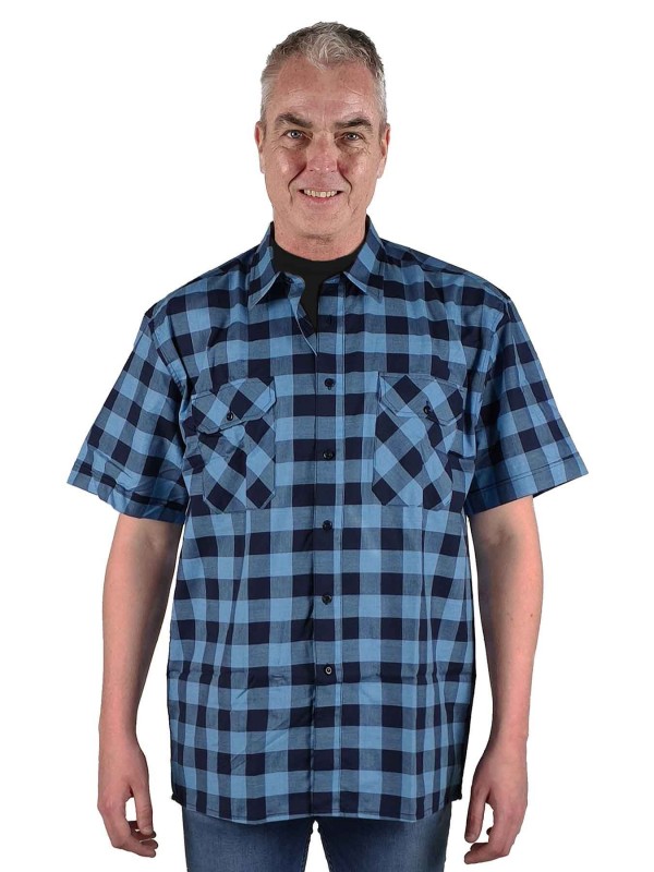 Blokjes blouse top heren