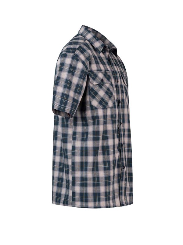 Werkblouse Korte Mouw Heren D2.1 Blauw / Geel - M-4XL - FARSUND