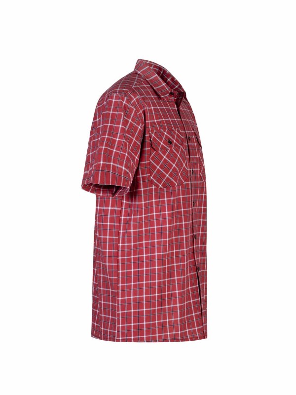 STØRVIK Farsund Katoenen Werkhemd Heren - Houthakkersblouse - Rood Blok 0520-4.3 RED