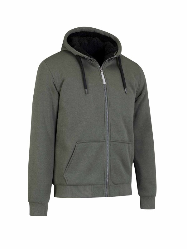 STØRVIK Sweatvest Heren Teddy Voering Olijfgroen - S-6XL - KENNY