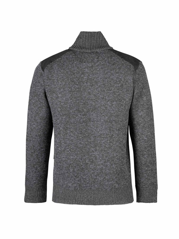 STØRVIK Liam Fijn Gebreide Pullover Teddy Voering Heren - Antraciet Melange