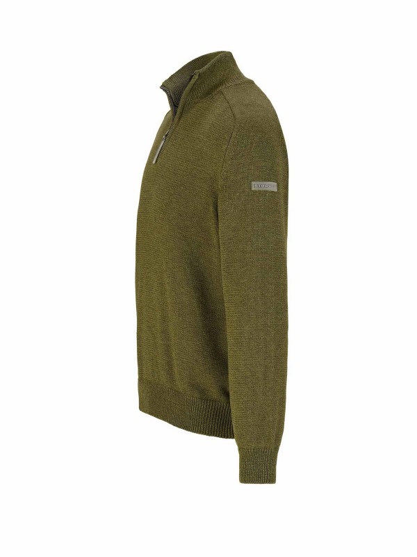 STØRVIK Pullover Heren - Fijn Gebreid - Olijfgroen - Rune