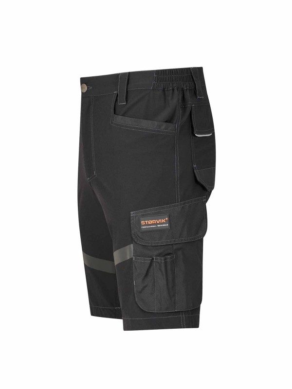 STØRVIK 4Way Stretch Korte Werkbroek Zwart - Stijn