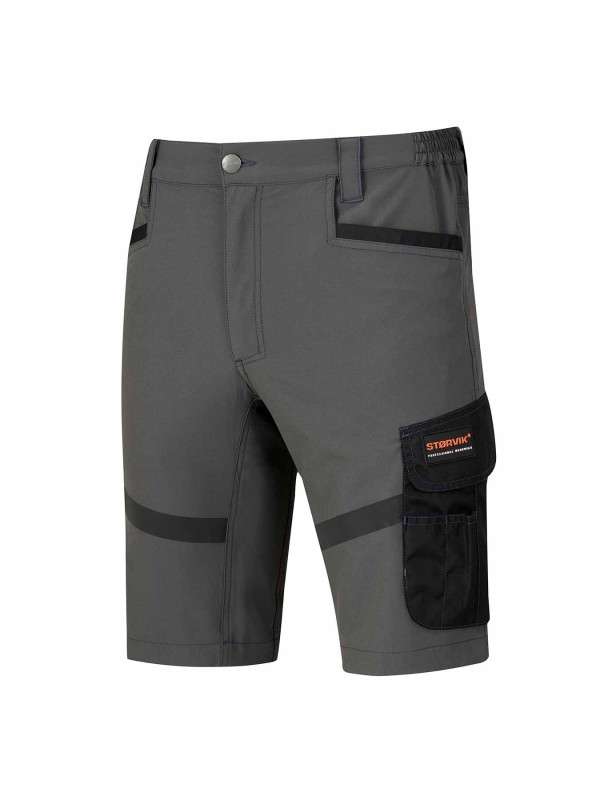 STØRVIK 4Way Stretch Korte Werkbroek Antraciet - Stijn