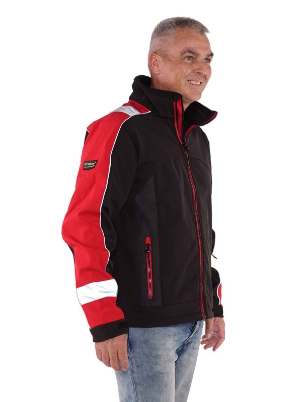 Storvik Softshell Werkjas zwart met rood - Glenn