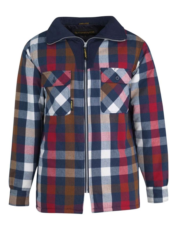 STØRVIK Thermoblouse Zeer warm Bordeaux Rood / Blauw - M-3XL - VANCOUVER W1.1