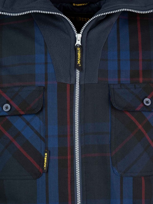 Thermoblouse Fleece Kraag Winddicht Donkerblauw - M-3XL - VANCOUVER